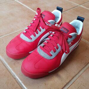 Puma Roma Men's Size 9.5 Red and White Athletic Casual Shoes